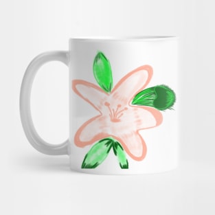 Red orange watercolor floral art Mug